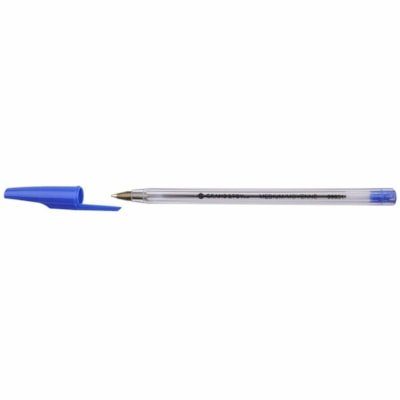 Grand and Toy Premium Ballpoint Pens Blue Medium Box of 12 - 0.7 mm Medium Round Pen Point - Blue Ink - Clear Barrel - 12 / Box - Image 2
