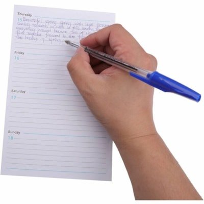 Grand and Toy Premium Ballpoint Pens Blue Medium Box of 12 - 0.7 mm Medium Round Pen Point - Blue Ink - Clear Barrel - 12 / Box - Image 3